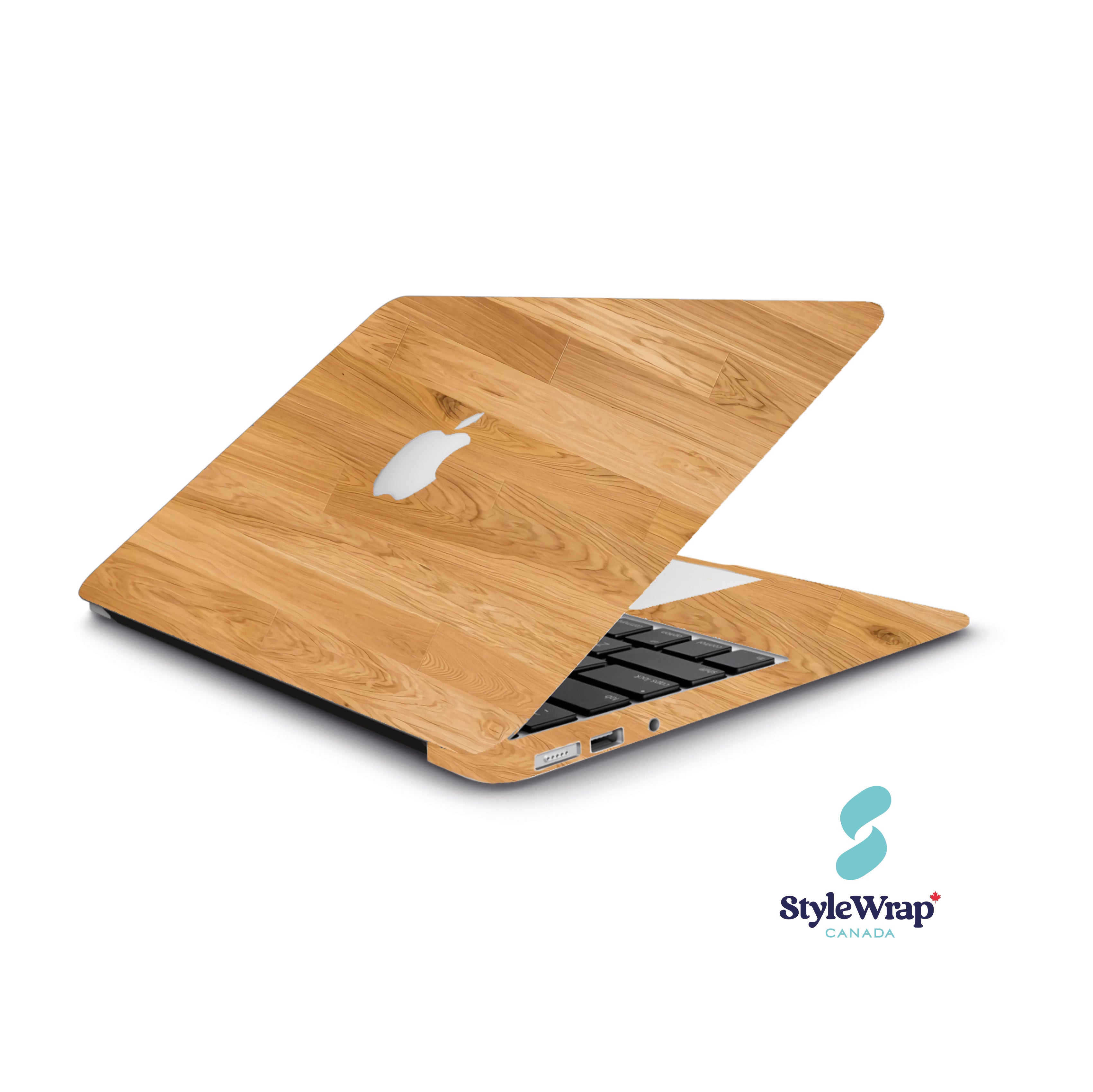 MacBook Air 13.6'' [2022 Avec Puce Apple M2] Skin Wood Marron Foncé - Sticker 3M