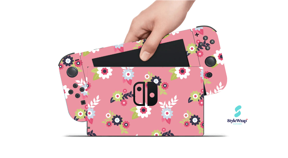 Nintendo Switch Wrap - Pink Floral