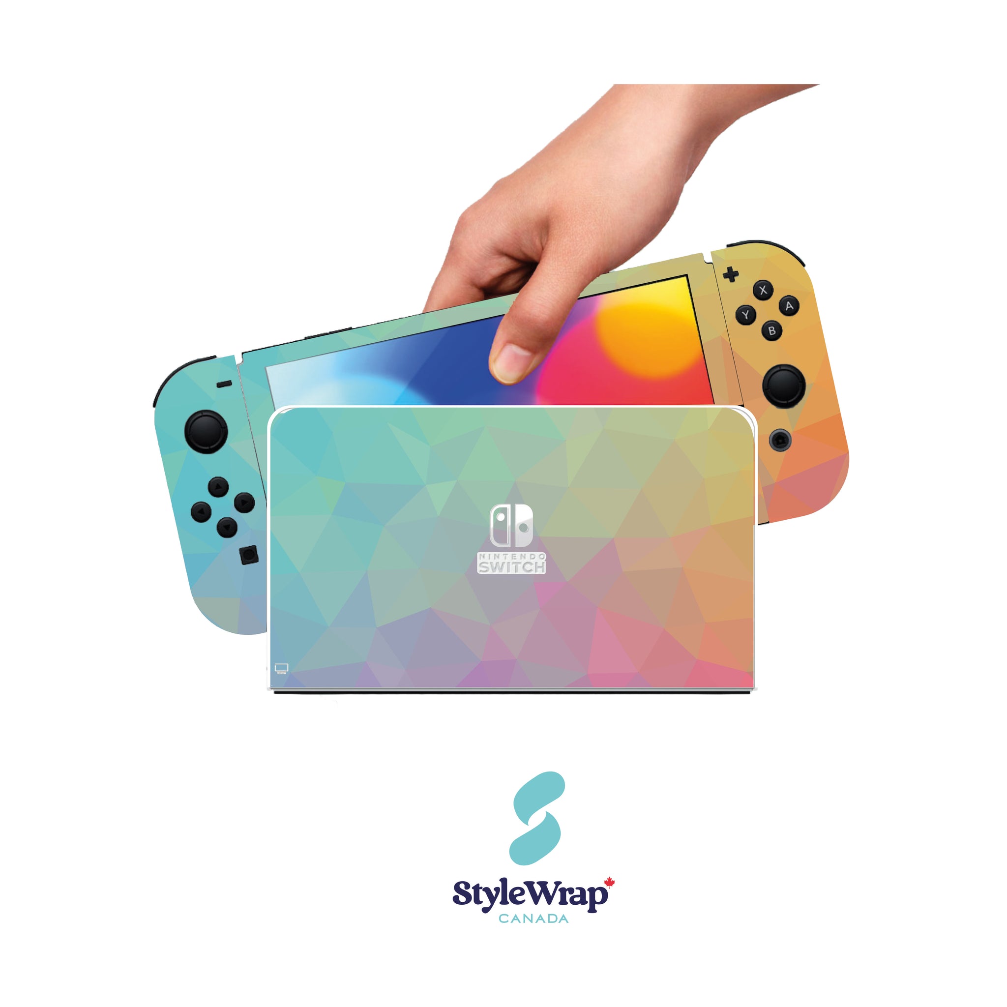 Nintendo Switch Wrap - Geometric Rainbow