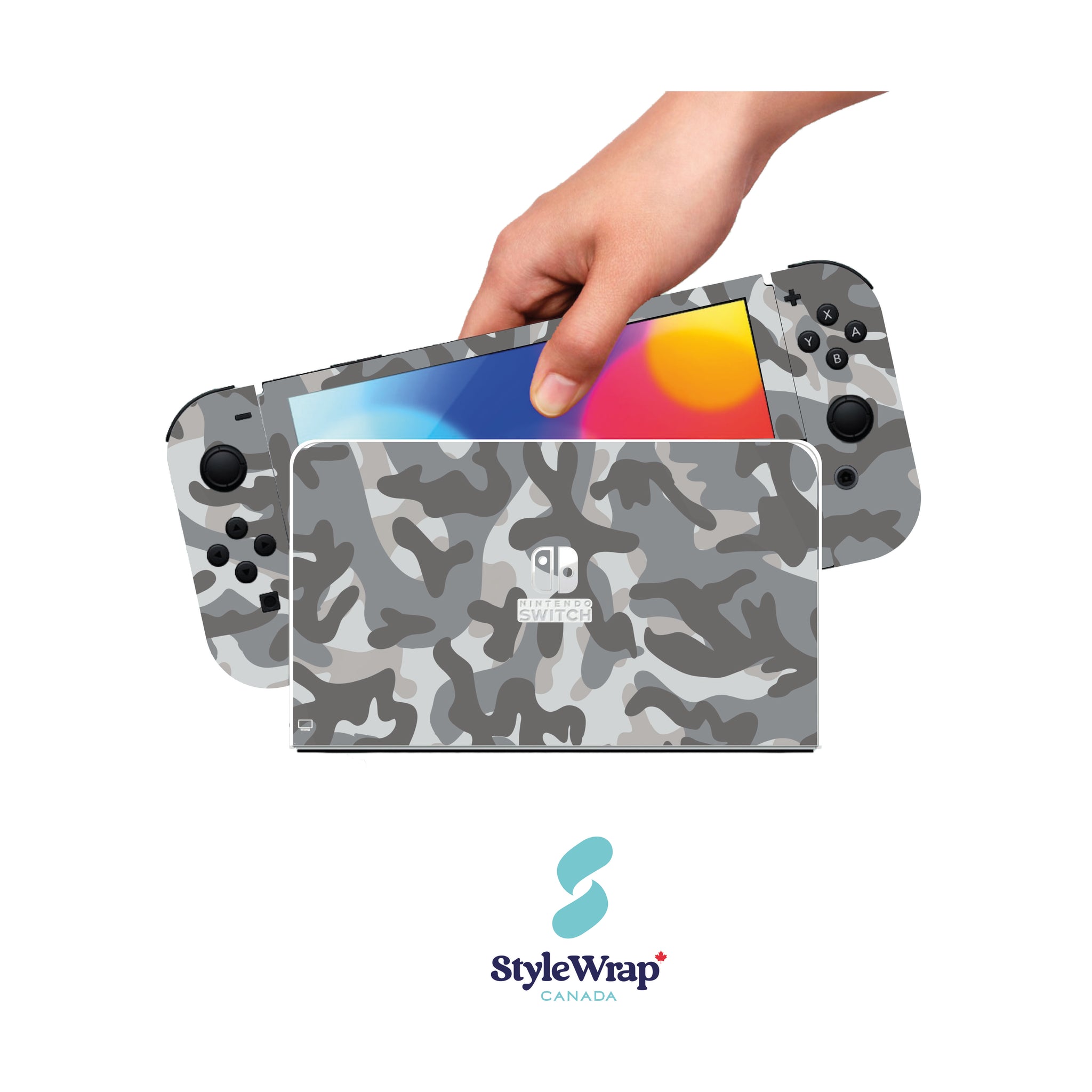 Nintendo Switch Wrap - Grey Camo