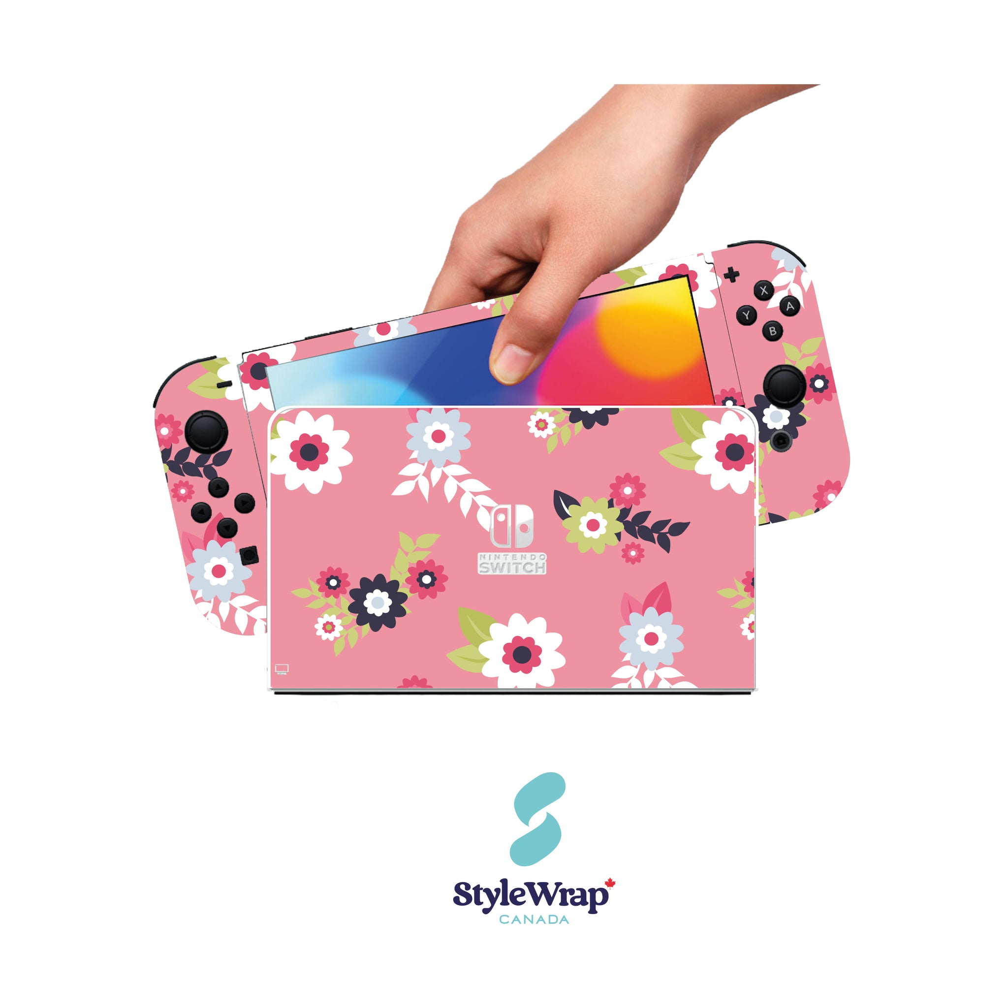 Nintendo Switch Wrap - Pink Floral