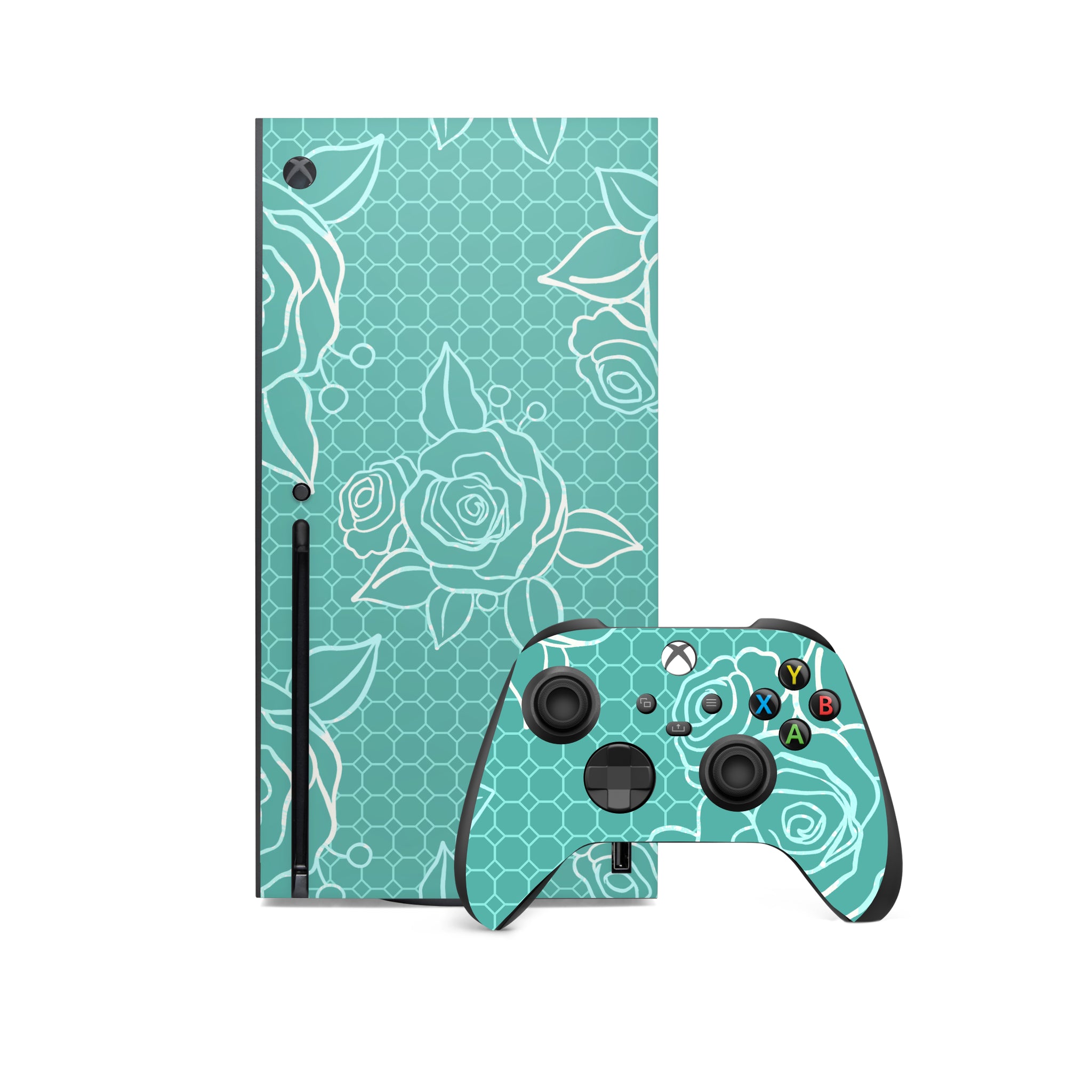 Xbox Series X - Teal Floral
